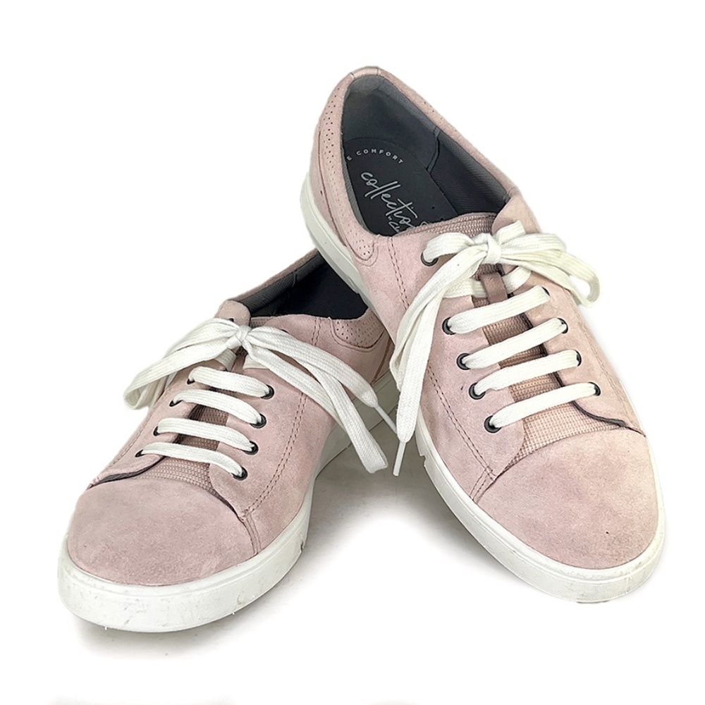 Clarks Men's Pink Suede Platform Sneakers